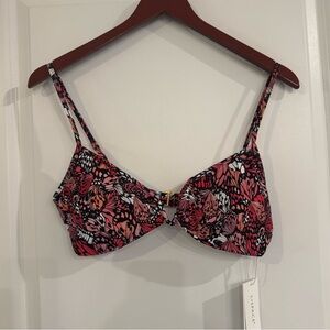 L*space Helena Butterflies Pink Multi Bikini Swimsuit Top